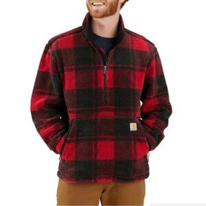 CARHARTT Men’s Loose Fit Quarter -Zip Fleece Pullover- Warm & Comfort Sz M